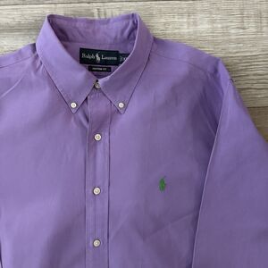 Ralph Lauren Button Down Shirt Men’s Size XL Custom Fit Lavender Purple Preppy